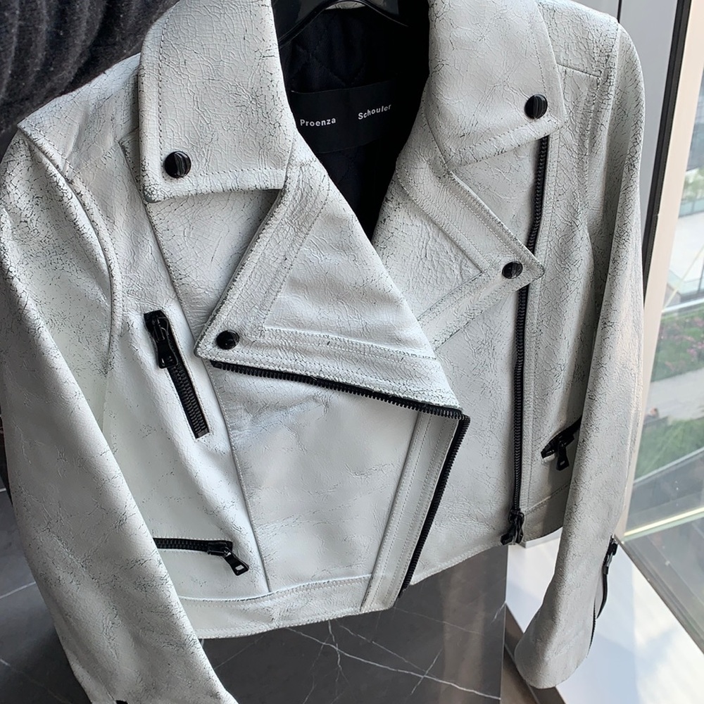 Proenza Schouler white leather jacket